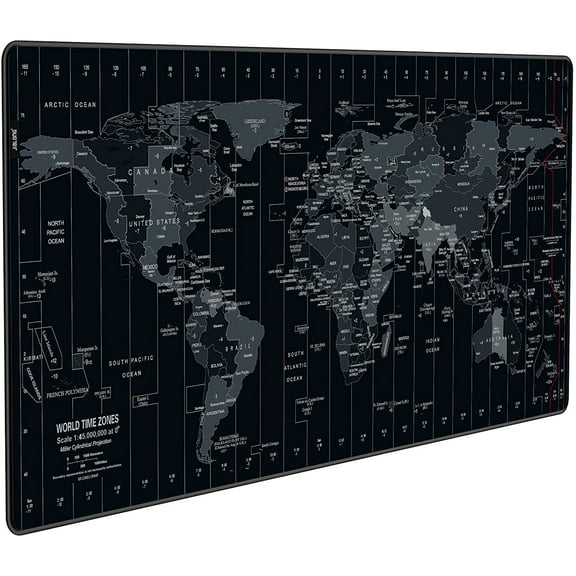 JIALONG Large Gaming Extended Desk Mat XXL Mousepad with Non-Slip Keyboard Pad for Office Laptop, Computer and PC - 35.4 x 15.7 inches World Map