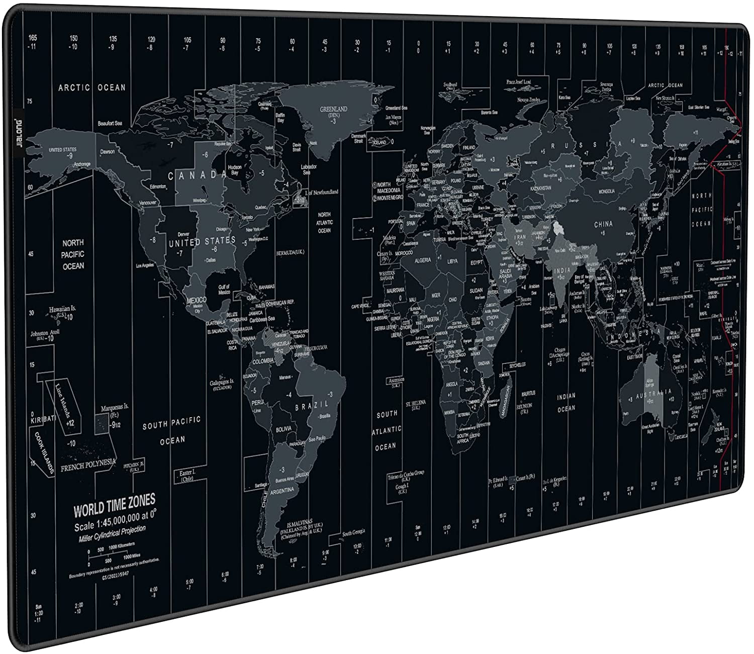JIALONG Large Gaming Mouse Pad Extended Desk Mat XXL Mousepad with Non-Slip Keyboard Pad for Office Laptop, Computer and PC - 35.4 x 15.7 inches World Map