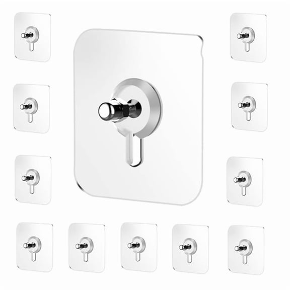 JIALTO 10 Pcs Stainless Steel, PVC, ABS Nail Free Seamless Adhesive Non-Trace No Drilling