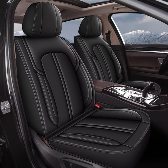 JIAMAOXIN Car 5-Seat Covers Front & Rear Full Set Faux Leather Universal SUV Sedan Seat Cushion Protector Waterproof