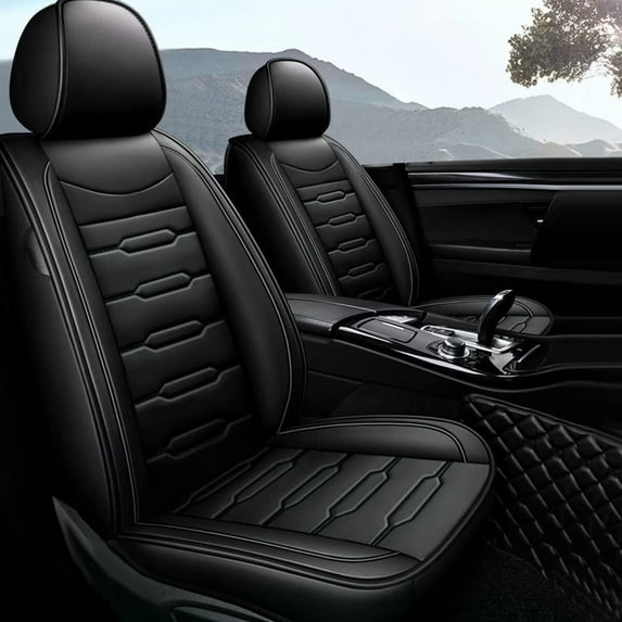 JIAMAOXIN Car Front Seat Covers Fuax Leather Seat Covers Cushion Protector for Subaru Crosstrek 2016-2024 (2 Seats, Black)