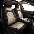 thumbnail image 1 of JIAMAOXIN Car Seat Covers Front Seat Fit for Honda Civic 2003-2024 2025: Waterproof Leather Automotive Seat Cushion Protector With Lumbar Support(Black&Beige), 1 of 7