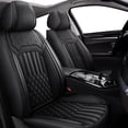 thumbnail image 1 of JIAMAOXIN Car Seat Covers Full Coverage with Waterproof Leather, Airbag Compatible Automotive Vehicle Cushion Cover Universal fit for Most Cars, SUVs and Pick-up Trucks (5 Seats,Black), 1 of 5