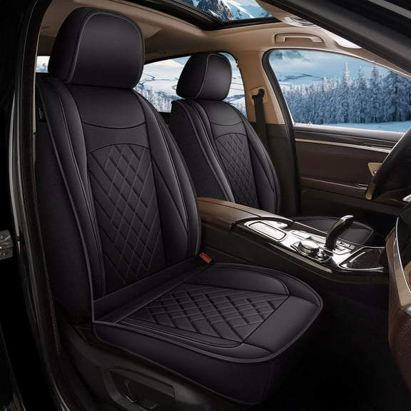 JIAMAOXIN Car Seat Covers Full Set Fit for Toyota 4Runner 2003-2024 2025: Waterproof Leather Automotive Seat Cushion Protector With Lumbar Support(Black&Beige)