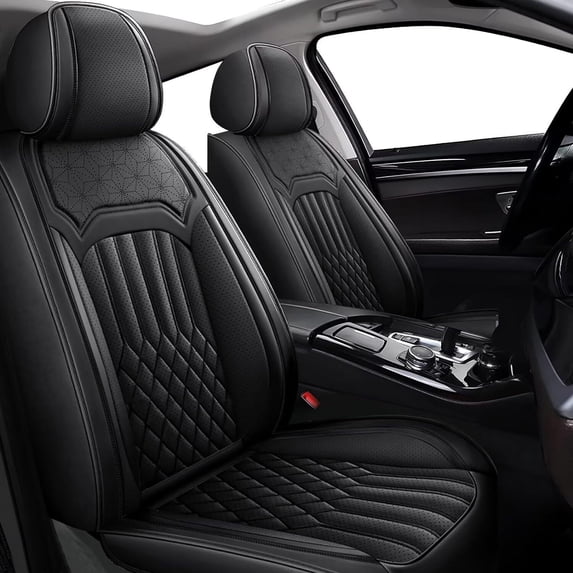 JIAMAOXIN Full Set Car Seat Covers, 5 Seats Fuax Leather Auto Seat Covers Waterproof Protector for Toyota 4Runner 1992-2024 (5 Seats, Black)