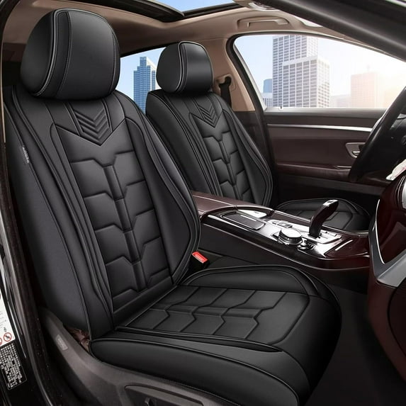JIAMAOXIN Full Set Car Seat Covers, 5 Seats Fuax Leather Seat Covers Protector for Chevrolet Impala 2014-2020 (5 Seats Full Set, Black)