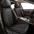 thumbnail image 1 of JIAMAOXIN Full Set Car Seat Covers for Nissan Sentra 2008-2024 Fuax Leather Covers Protectors (5 Seats, Black&Red Line), 1 of 5