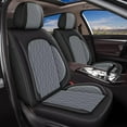 thumbnail image 1 of JIAMAOXIN Universal Faux Leather Car Seat Covers, Waterproof Breathable Automotive Seat Covers for Most Sedans SUV Trucks (5 Seats,Black&Gray), 1 of 5