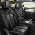 thumbnail image 1 of JIAMAOXIN Universal Seat Covers Front, 2-Pack Universal Waterproof Leather Seat Covers for Cars, Auto Protectors Fit for Most Sedans SUV Pick-up Truck (Black and Gray), 1 of 5