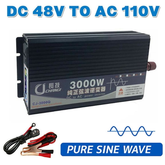 JIAN YA NA 3000W Pure Sine Wave Power Inverter DC 48V to AC 110V Converter for Car, Truck, Home, Vehicles, Boat, Power Converter