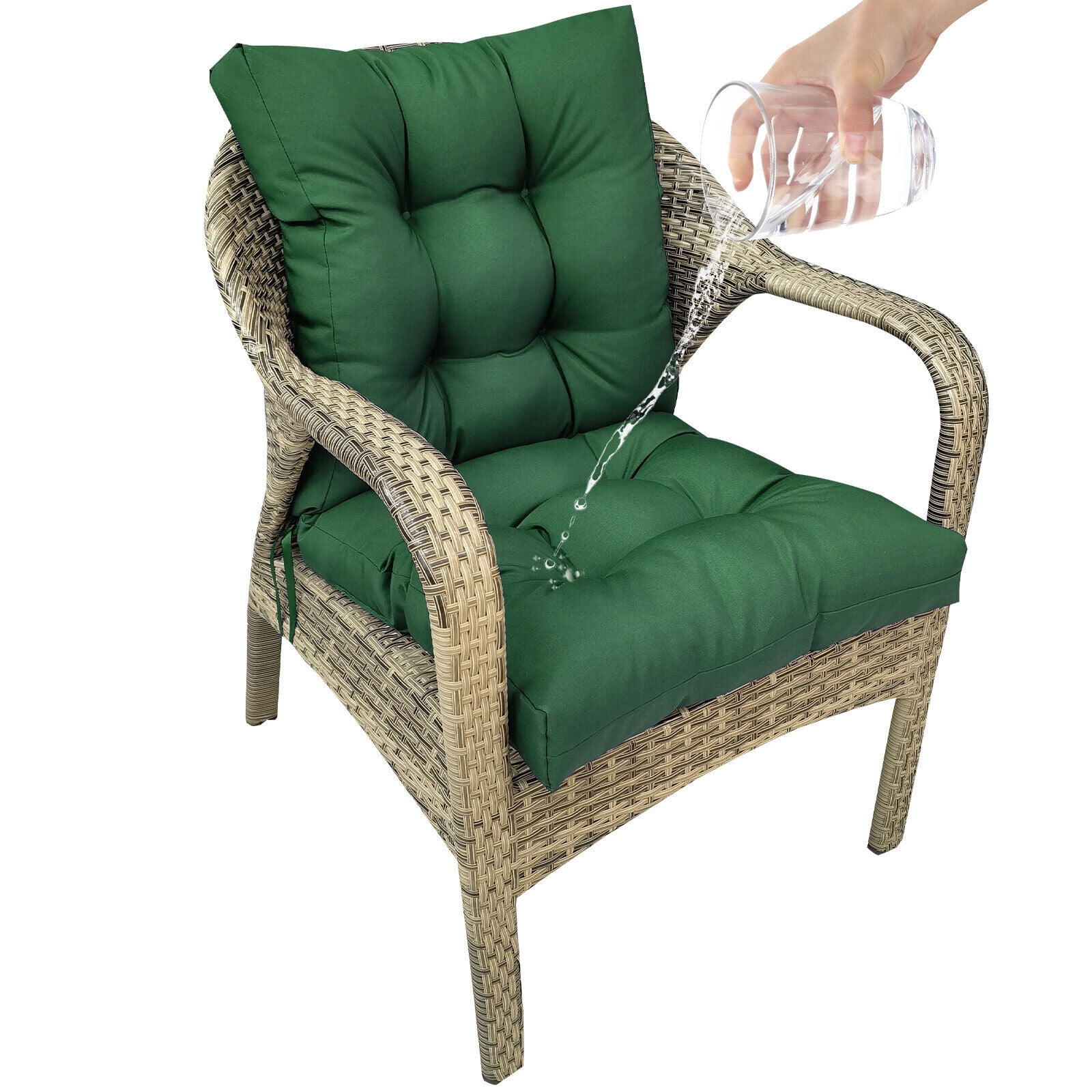 JIAN YA NA 42x21 inches Outdoor Patio Deck Dining Chair Cushions High Back Patio Rattan Seat Pad