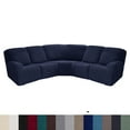 thumbnail image 1 of Jian Ya Na 5 Seat Non Slip 7-Piece Spandex Jacquard Recliner Sofa Slipcover, Navy Blue, 1 of 10