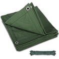 thumbnail image 1 of JIAN YA NA Canvas Tarp with Grommets, 26 Mil Heavy Duty Canvas Tarps, Multipurpose Tarpaulin Cover for Canopy Tent, Roof, Camping, Boat & Cargo (9.3x9.8 ft), 1 of 10
