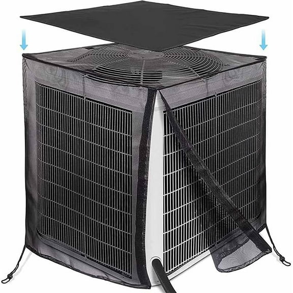 JIAN YA NA Central Air Conditioner Cover for Outside Units, Weatherproof 600D Oxford Fabric Central AC Covers for All Seasons (32"W x 32"D x 36"H, Black)