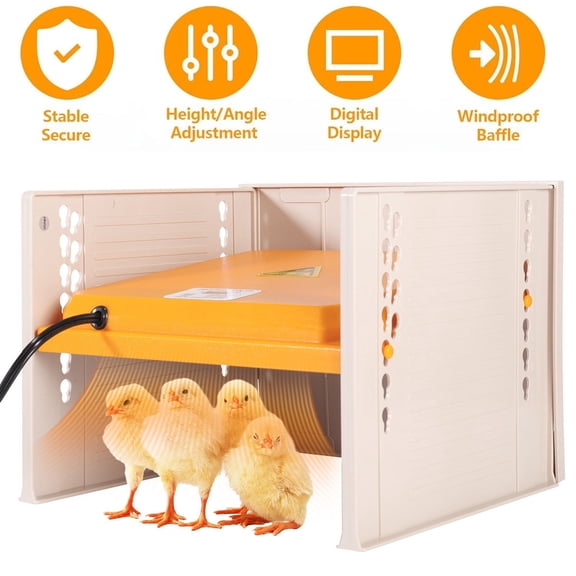JIAN YA NA Chicken Coop Heater, Brooder Heater for Chicks, Chick Brooder Heating Plate, Chicken Coop Warmer with Adjustable Height and Angle