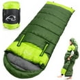 thumbnail image 1 of JIAN YA NA Cold Weather Sleeping Bags for Adults, Rectangular Single Sleeping Bag with Two-Way Zipper,  5°F - 50°F, Ideal for Camping, Hiking, Outdoor, Travel (Army Green, Left Zipper), 1 of 9