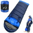 thumbnail image 1 of JIAN YA NA Cold Weather Sleeping Bags for Adults, Rectangular Single Sleeping Bag with Two-Way Zipper,  5°F - 50°F, Ideal for Camping, Hiking, Outdoor, Travel (Navy Blue, Left Zipper), 1 of 8