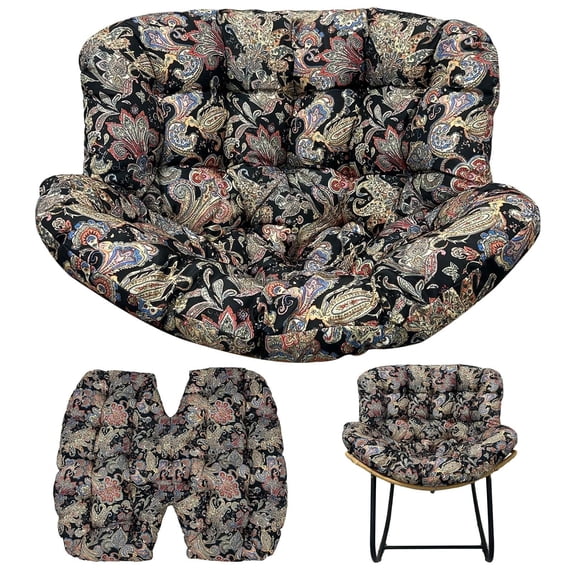 JIAN YA NA Double Hanging Egg Chair Cushion, Outdoor Rocking Chair Cushions, Waterproof Oxford Fabric Seat Pads for Papasan Chair, Hammock, Swing Chair (Ethnic Style)