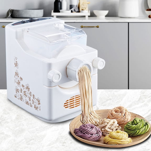 JIAN YA NA Electric Pasta Maker, Noodle Press Machine with 9 Pasta Shape Molds, 200W Motor, White