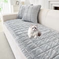 thumbnail image 1 of JIAN YA NA Fuzzy Sofa Cover Protective Mat, Non-Slip Sofa Slipcover Corner Couch Pad for Dogs Cats, L Shape Sofa Protector Pet Bed Mat (Light Grey, 70x150cm), 1 of 12