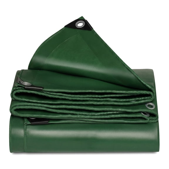 JIAN YA NA Heavy Duty Tarp, Multi-Purpose Waterproof Tarpaulin with Grommets Every 19.7", 20 Mil Protective Cover Tear-Resistant PVC Tarps for Home Camping Boats Cargo, 9.8*19.7ft