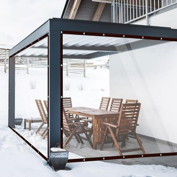 JIAN YA NA Heavy Duty Waterproof Clear PVC Tarp Transparent Tarpaulin Patio Ground Cover Awning Canopy Patio ,2X2m