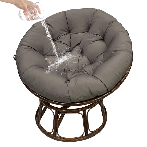 JIAN YA NA Indoor Outdoor Papasan Cushion, 47-inch Hanging Egg Chair Cushion Replacement (Without Chair), Dark Gray