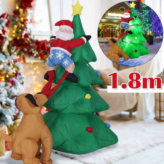 JIAN YA NA Inflatable Santa Claus, 5.9ft Outdoor Inflatable Christmas Decorations, Blow Up Santa Claus, Built-in LED Lights Xmas Inflatables Yard Decor