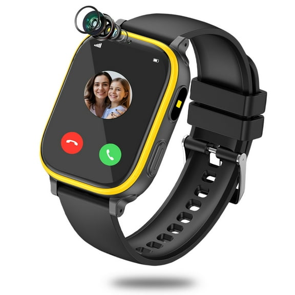 JIAN YA NA Kids Smart Watch for Boys Girls, 1.83" Large Touch Screen Smartwatch with Two-Way Call, 31 Games, 30W Camera, Video, Pedometer, Music Player (Black)