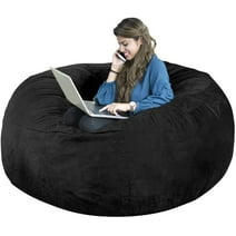 JIAN YA NA Large Bean Bag Chairs Adults Couch Lazy Lounger Sofa Toy Storage 【Only Cover】