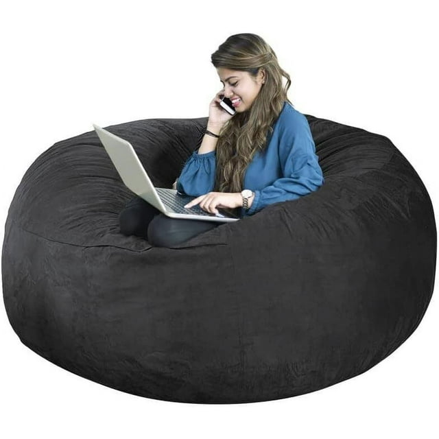 JIAN YA NA Large Bean Bag Chairs Adults Couch Lazy Lounger Sofa Toy Storage 【Only Cover