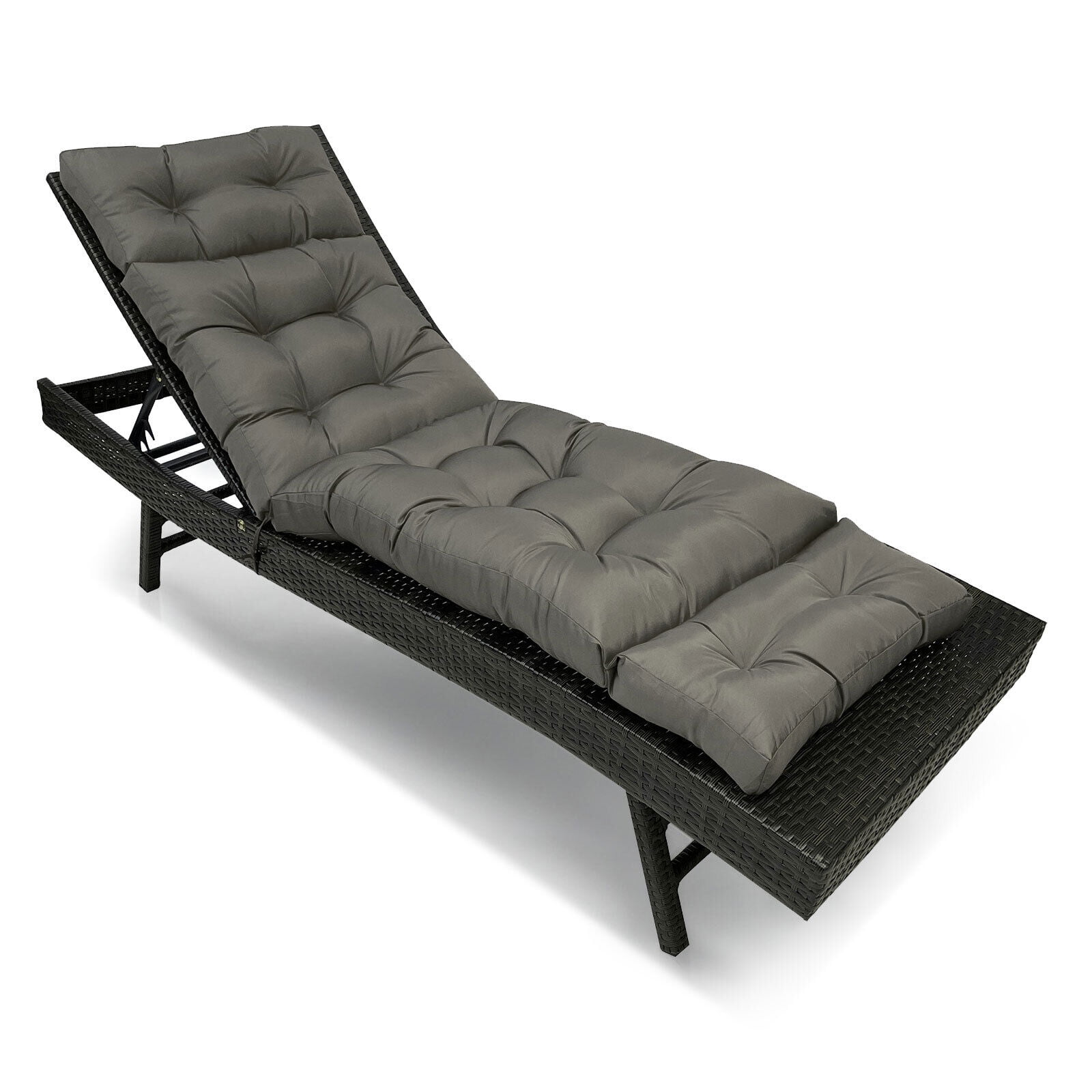 JIAN YA NA Lounge Chaise Chair Cushion Outdoor Indoor Seating Cushions Rocking Chair Padded with Ties (Dark Gray)