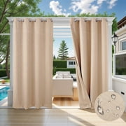 JIAN YA NA Outdoor Curtains for Patio - Blackout Waterproof Outside Curtains for Porch Pavilion Gazebo (1 Panel, 52 inx94in ,Beige)