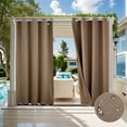 thumbnail image 1 of JIAN YA NA Outdoor Curtains for Patio - Blackout Waterproof Outside Curtains for Porch Pavilion Gazebo (2 Panel, 52 inx108in ,Khaki), 1 of 12