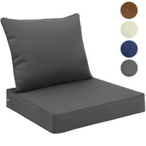 JIAN YA NA Outdoor Deep Seat Cushion Set, Waterproof Patio Furniture Cushion Pads, 19x19in, Dark Gray