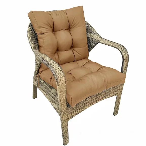 JIAN YA NA Outdoor Patio Deck Dining Chair Cushions High Back Patio Rattan Seat Pad, 42x21 inches, Brown