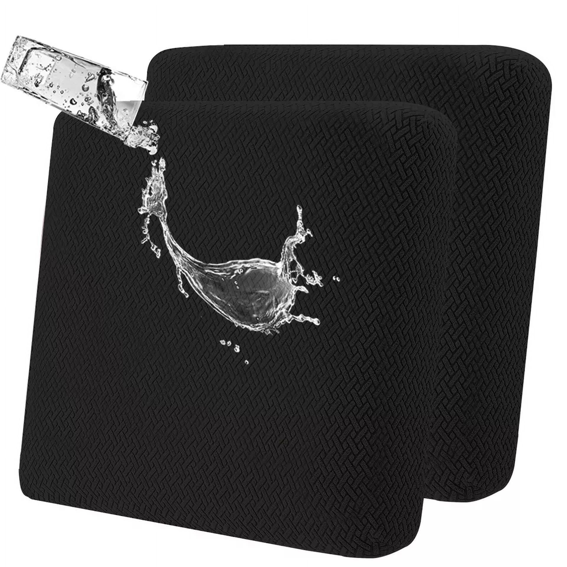 JIAN YA NA Outdoor Waterproof Couch Cushion Covers, Stretch Individual Patio Chair Cushion Outdoor Seat Cushion Pad Replacement Sofa Cushion Protector Sofa Slipcover (Black, 2Pcs)
