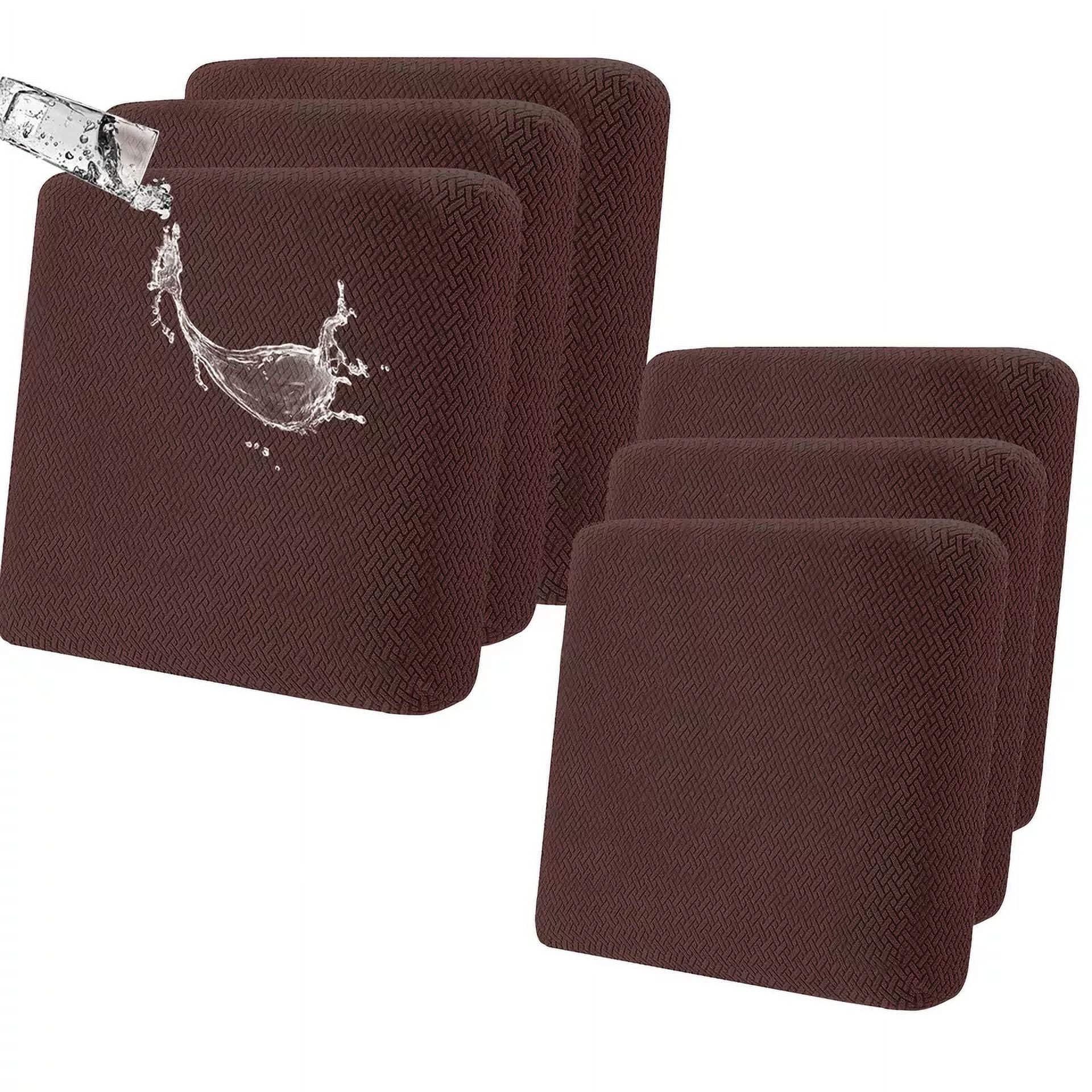 JIAN YA NA Outdoor Waterproof Couch Cushion Covers, Stretch Individual Patio Chair Cushion Outdoor Seat Cushion Pad Replacement Sofa Cushion Protector Sofa Slipcover (Coffee, 6Pcs)