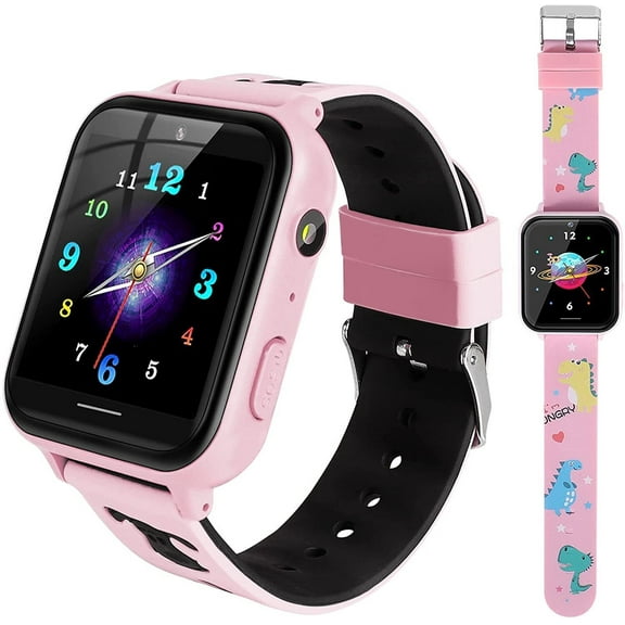 JIAN YA NA Smart Watch for Kids, Kids Watch with 10 Games Camera Music SOS Call Alarm, Birthday Gifts for Age 4-12 Boys Girls（Pink）