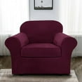 thumbnail image 1 of JIAN YA NA Stretch Velvet Sofa Covers Large Couch Covers Sofa Slipcovers with Seperate Seat Cushion Covers(Burgundy, Armchair Cover), 1 of 7