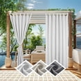 thumbnail image 1 of JIAN YA NA Waterproof Outdoor Curtains for Patio, Premium Thick Privacy Weatherproof Grommet Outside Curtains for Porch, Pergola, Cabana, 1 Panel, 52W x 108L inch, White, 1 of 14