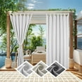 thumbnail image 1 of JIAN YA NA Waterproof Outdoor Curtains for Patio, Premium Thick Privacy Weatherproof Grommet Outside Curtains for Porch, Pergola, Cabana, 1 Panel, 52W x 94L inch, White, 1 of 14