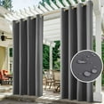 thumbnail image 1 of JIAN YA NA Waterproof Outdoor Curtains, Thermal Insulated Curtains for Patio Porch Gazebo, 1 Panel, 52 inch Width x 84 inch Length, Dark Grey, 1 of 9