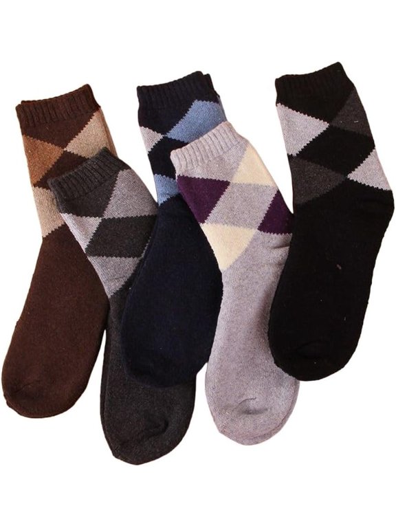 5 Pairs Merino Wool Socks Mens, Thick Warm Winter Socks, Hiking Socks Soft Casual Socks for Men