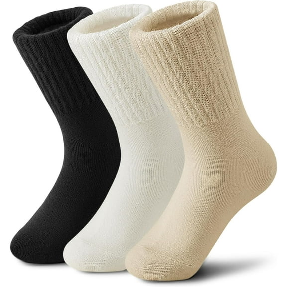 JIANFANG Boot Socks for Women Winter Wool Solid Thick Warm Socks Crew Socks Christmas Gift