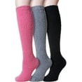 thumbnail image 1 of JIANFANG Fuzzy Socks for Women 3 Pairs Knee High Fluffy Soft Warm Stocking Cozy Slipper Plush Winter Long Christmas Socks, 1 of 5