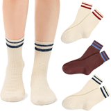 JIANFANG Leg Warmers, Heart Print Knitted Leg Warmers with Ribbon Ties ...