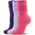 thumbnail image 1 of JIANFANG Slouch Socks for Women, 3 Pairs Soft Cotton Knee High Scrunch Tube Boot Socks, 1 of 8