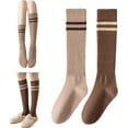 thumbnail image 1 of JIANFANG Striped Knee High Socks for Women Teen Girls Preppy Style Cotton Long Tube Sock Stripes, 1 of 7