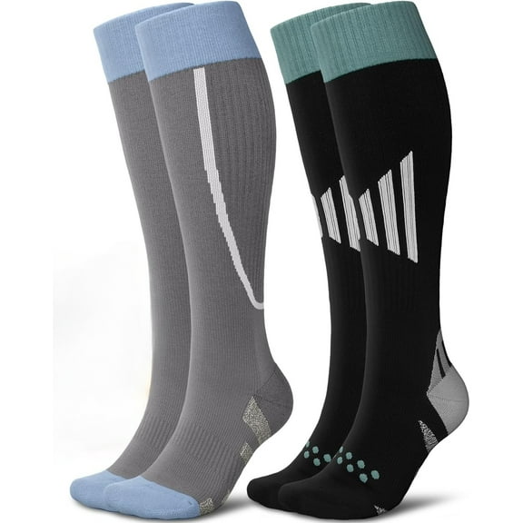 JIANFANG Thick Cotton Compression Socks for Women 8-15mmHg Cute Knee High Socks Support for Running, Travel, Nurse, Pregnancy